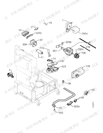 Взрыв-схема посудомоечной машины Zanussi ZDM6814W - Схема узла Electrical equipment